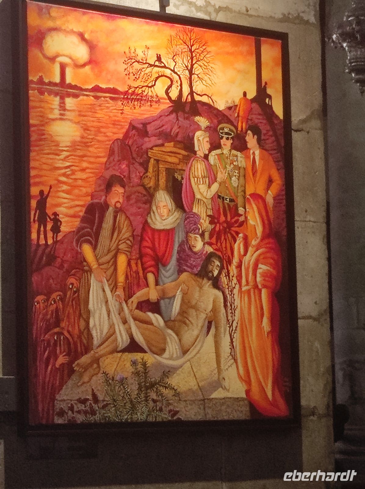 Kunstwerk im Dom von Angra do Heroismo auf Terceira, Portugal