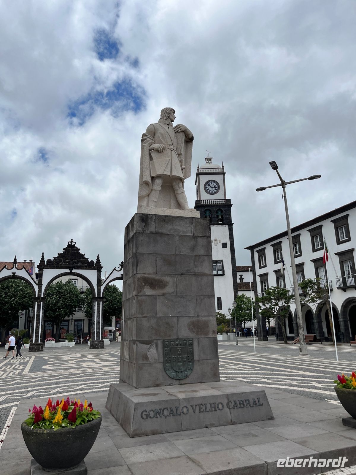 Statue von Gonçalo Velho Cabral, Ponta Delgada, São Miguel, Azoren, Portugal