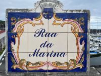 Typische Straßennamenbeschriftung, Vila Franca Do Campo, São Miguel, Azoren, Portugal