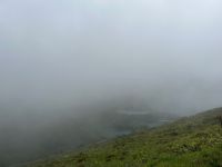 Blick auf Lagoa do Fogo vom ersten Aussichtspunkt, São Miguel, Azoren, Portugal