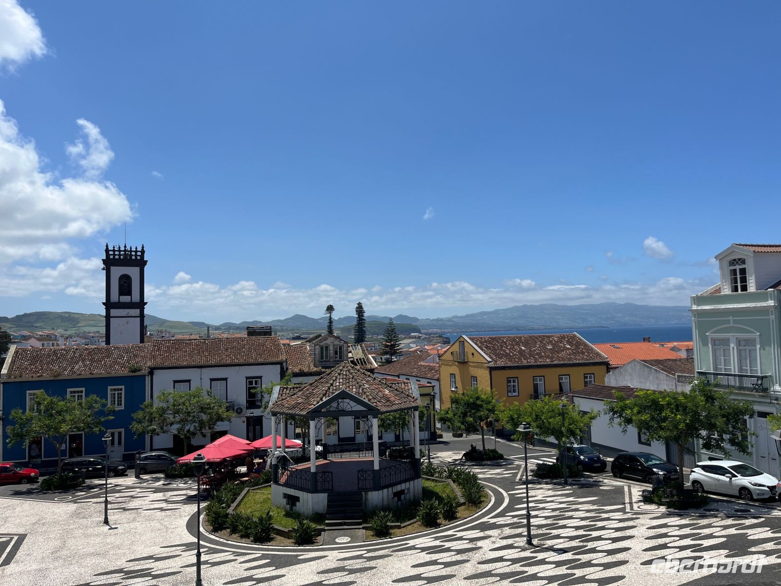 Blick von der Kirche Igreja Matriz de Nossa Senhora da Estrela, Ribeira Grande, São Miguel, Azoren, Portugal