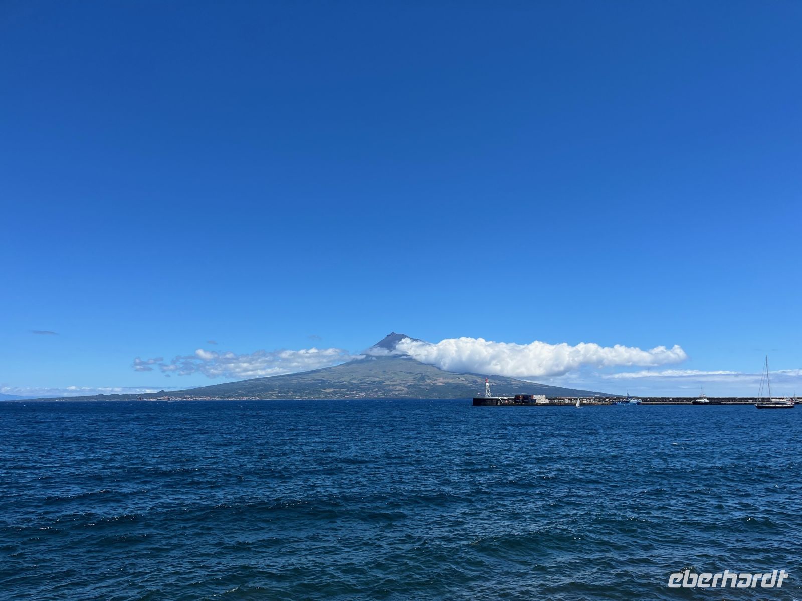 Blick auf den Berg Pico, Horta, Faial, Azoren, Portugal