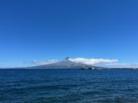 Blick auf den Berg Pico, Horta, Faial, Azoren, Portugal