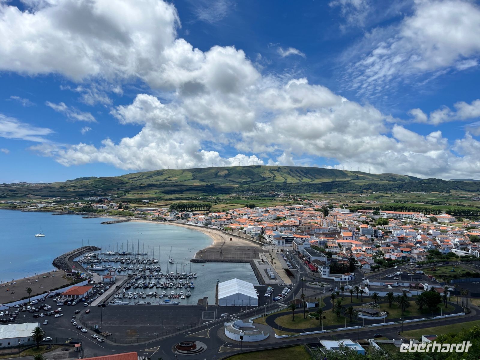 Blick auf Praia da Vitoria, Teceira, Azoren, Portugal