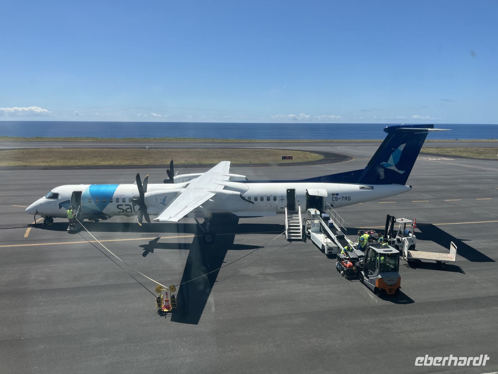 Landung am Flughafen von Faial