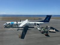 Landung am Flughafen von Faial