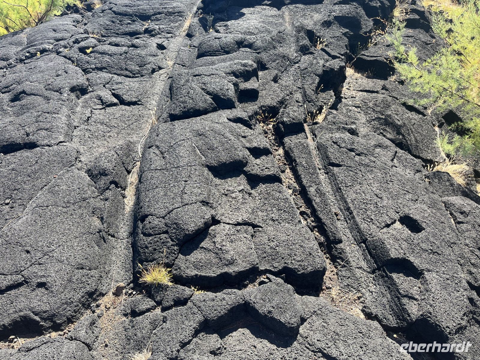 Spuren der alten Ochsenkarren im Vulkangestein