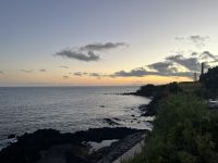 Sonnenuntergang am Hotel