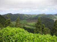 Kraterlandschaft oberhalb der Seen Lagoa Verde und Lagoa Azul