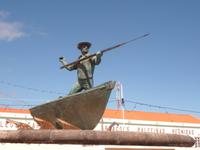 Azoren August 2014 548/ Walfänger mit Harpune