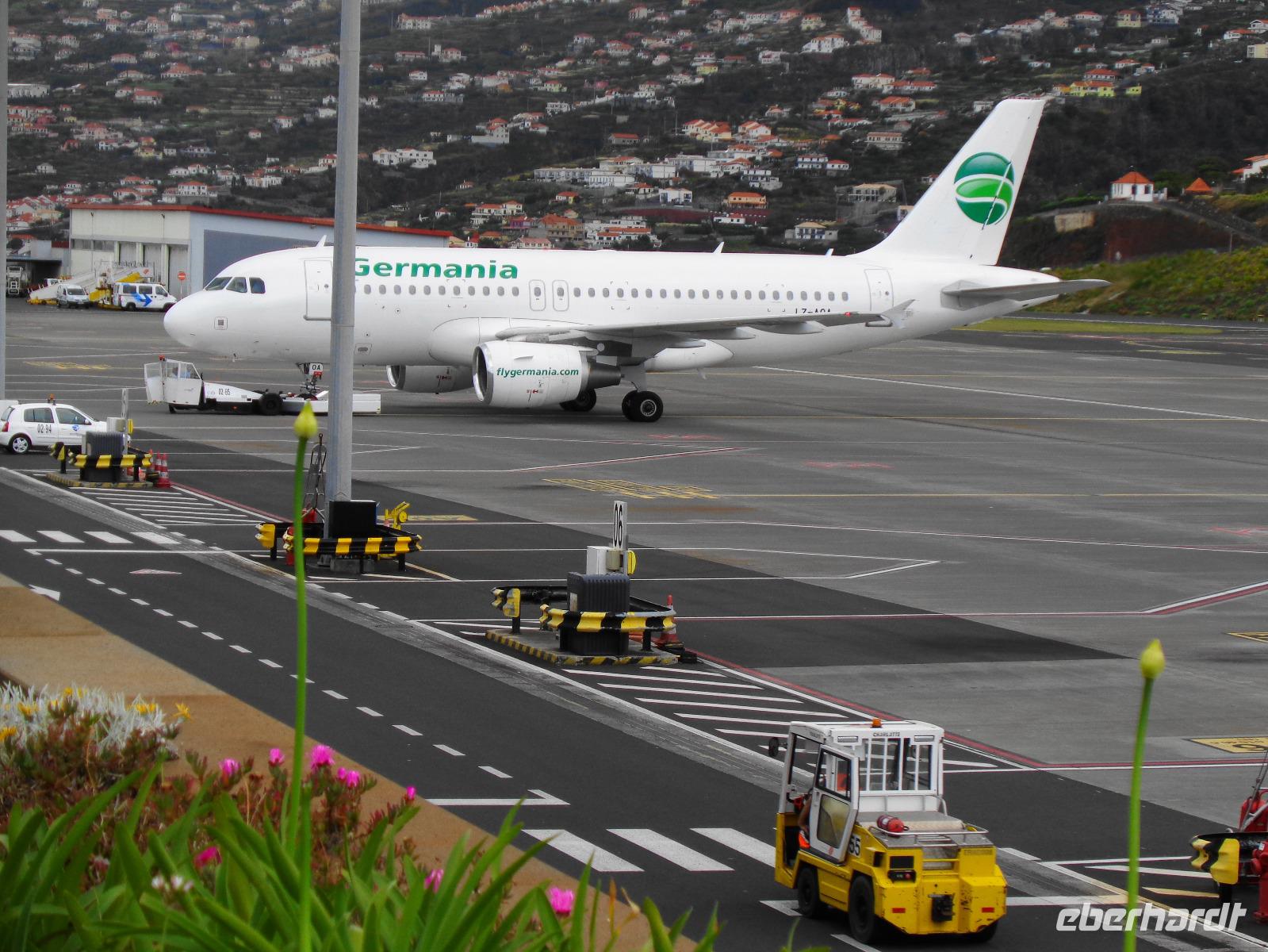 Unsere Germania-Maschine kurz vor dem Abflug
