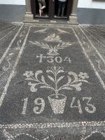 Fußwegkunst vor der Kirche Sao Vincentes