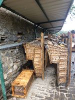 Die Korbschlitten warten auf Kunden