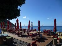 Das hübsche Strandcafé ist leider noch nicht geöffnet