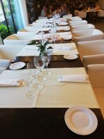 Die gedeckte Tafel in Quinta Splendida Restaurant für unsere Gruppe