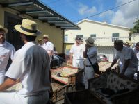 Die Vorbereitung der Korbschlittenfahrer