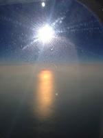 Sonnenuntergang Blick aus A-321-200 Rückflug nach Berlin Tegel