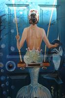 fantasievoll gestaltete Eingangstür (imalten Hafenviertel)