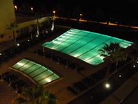Unser Pool bei Nacht