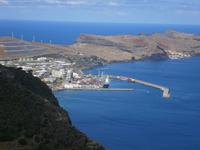 Blick auf Containerhafen