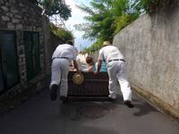 Madeira, Funchal, Monte, Korbschlittenfahrt
