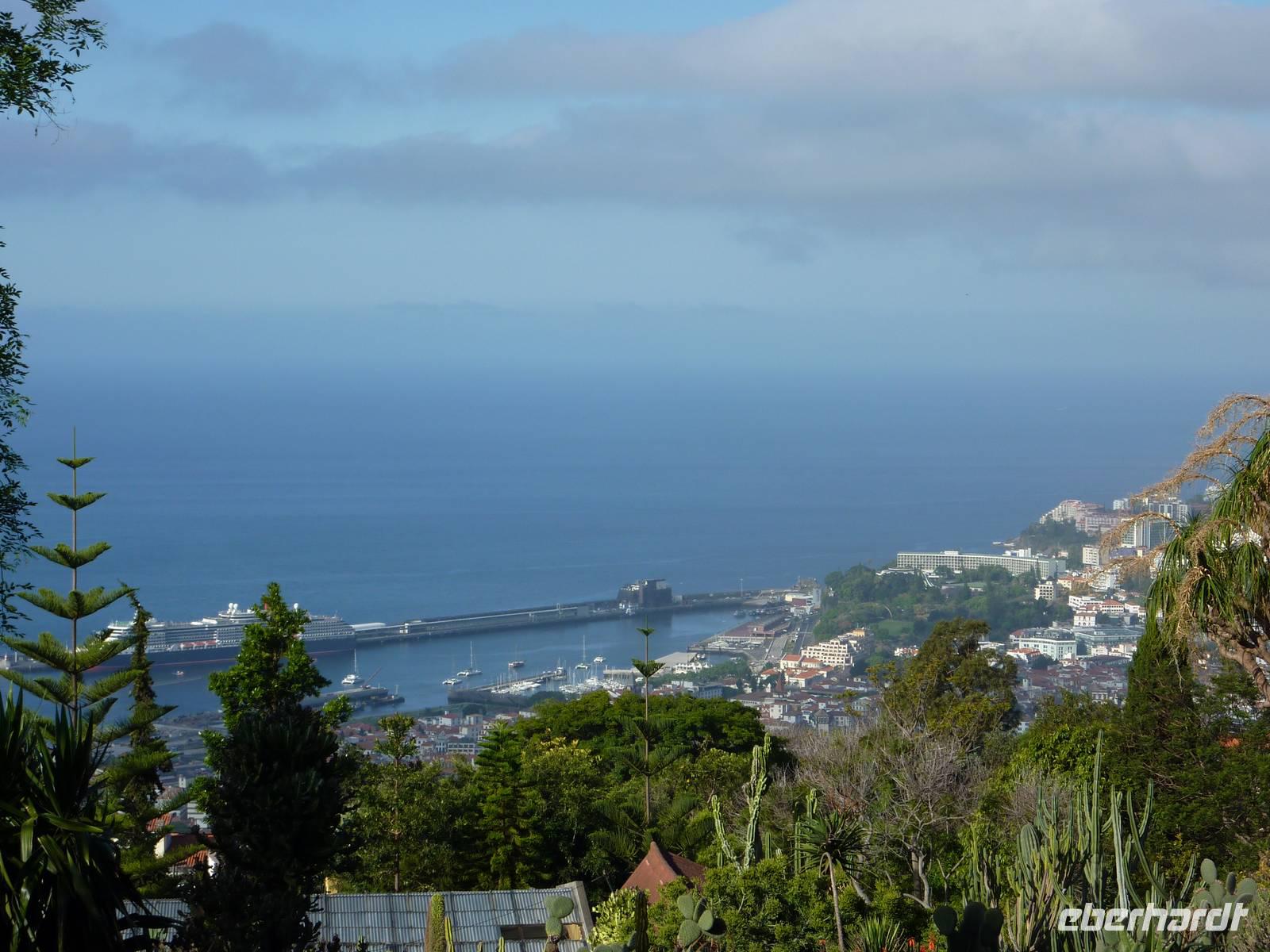 Blick auf den Hafen von Funchal - vom Botanischen Garten
