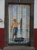 Funchal - Rua de Santa Maria , bemalte Türen
