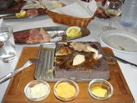 hmm Essen vom heißen Stein