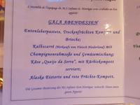 Portugal, Douro Kreuzfahrt, Gala Abend, Menue