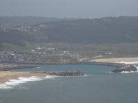 Nazare -  Blick vom Felsen auf den Hafen
