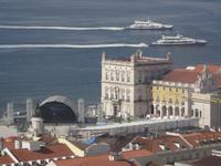 Lissabon - Castelo de Sao Jorge, Blick auf den Theaterplatz