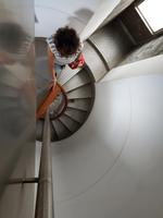 Portugal, Azoren, Faial, Capelinhos, Treppe im Leuchtturm
