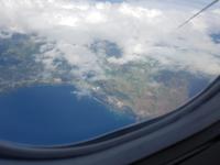 Portugal, Azoren, Pico, Lajes vom Flugzeug aus