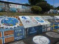 Portugal, Azoren, Faial, Horta, Gemälde der Segler