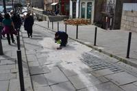 Straßenarbeiten in Porto