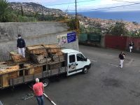 Verladen der Schlitten nach der Abfahrt