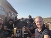 am Strand von Rocha Baixinha gesellen wir uns unter die Einheimischen