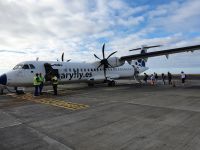 Azoren, Flug von Pontadelgada auf die Insel Terceira mit einem 