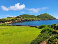Azoren, Insel Terceira, Blick vom Hotel Terceira Mar zum Minte Brazil