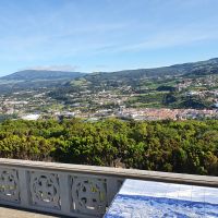 Azoren, Insel Terceira, Blick vom Monte Brazil auf Angra