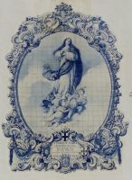 Selbst die heiligen Bilder sind in Portugal aus Kacheln, Guimaraes