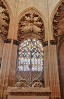 Gotisches Fenster im Kloster von Batalha