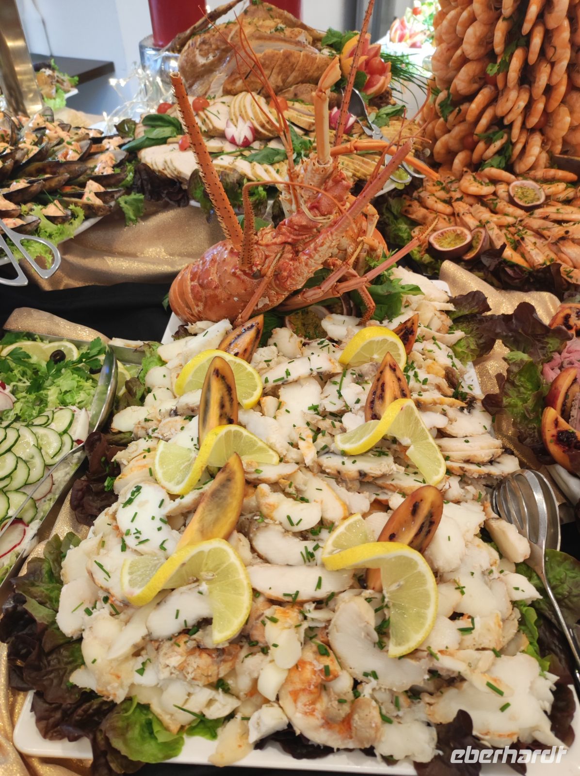 Hummerfleischplatte auf dem Silvestergaladinner Buffet im Hotel 