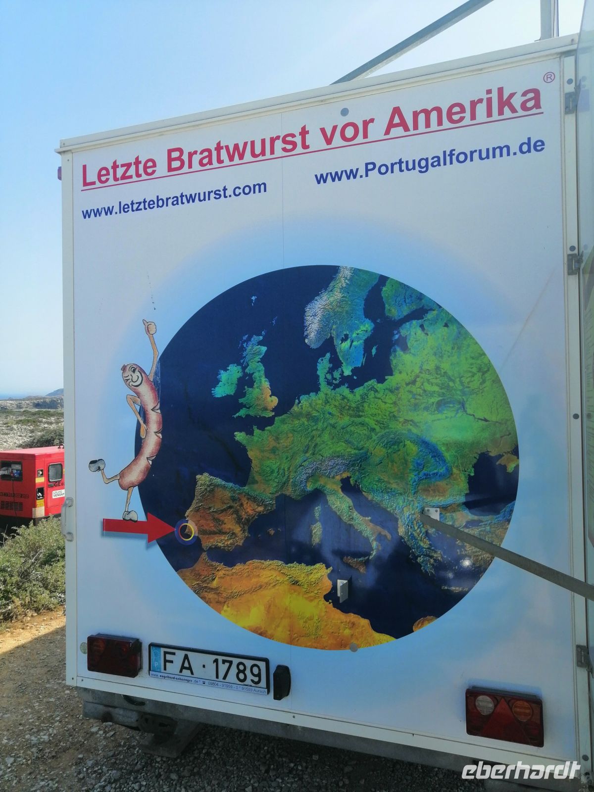 die letzte Bratwurst vor Amerika, am Cap von Sao Vicente