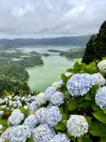 Blick auf den grünen und den blauen See