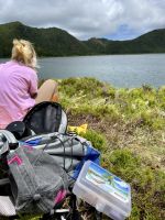 Mittagspause mit Blick auf den Feuersee