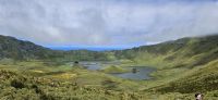 Blick über den Caldeira Rand von Corvo bis zum Meer - ganz selten zu sehen !