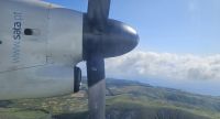 Flug Flores - Terceira mit Blick auf die Seen im Hochland Flores