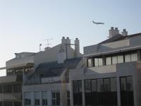 Einflugschneise vom Hotelfenster aus