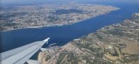 Flug über Lissabon